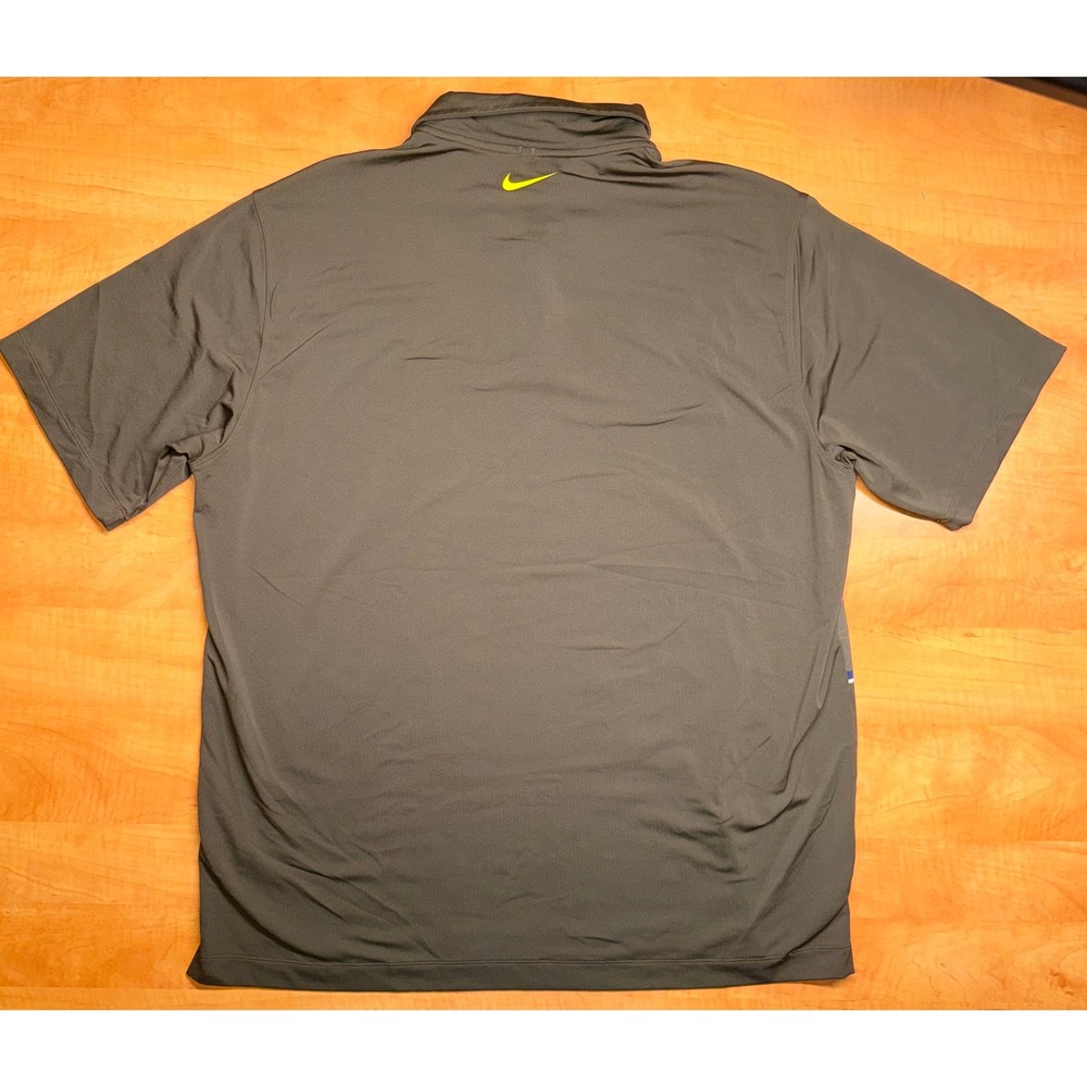 Nike Golf Dri-FIT Polo Shirt XL Mens Gray Striped Short Sleeve Performance Top - Picture 5 of 7